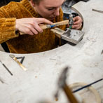 Holly Clifford at work. Yorkshire Artspace 2020